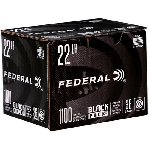 Federal Black Pack FMJ 22 Long Rifle Rimfire Ammunition 1100 Round Box - Primary Image