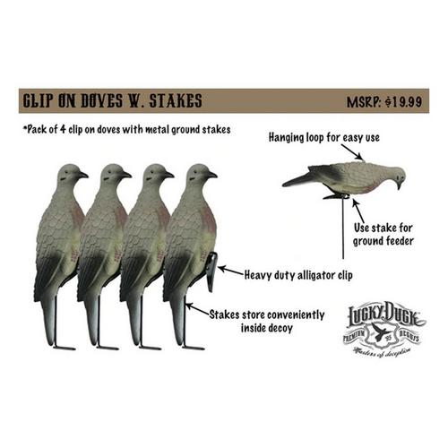 Lucky Duck Clip On 4 Pack Dove Decoy - Primary Image