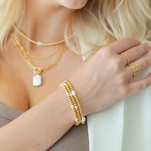 Women's Splendid Iris Beaded Pearl Bracelet Set - Primary Image