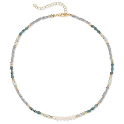 Splendid Iris Sparkle and Shine Pearl Accented Collar Necklace - Primary Image