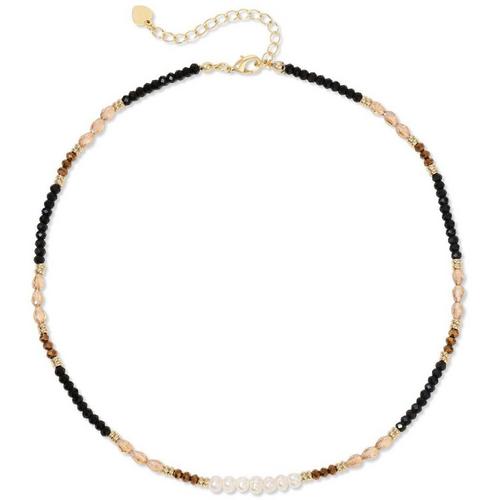 Splendid Iris Sparkle and Shine Pearl Accented Collar Necklace - Primary Image