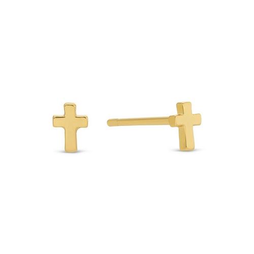 Splendid Iris Small Cross Stud Earrings - Primary Image