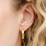 Splendid Iris Contemporary CZ Huggies Earrings - Thumbnail 3 of 3