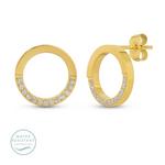Splendid Iris Pave Circle Earrings - Thumbnail 1 of 3