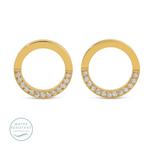 Splendid Iris Pave Circle Earrings - Thumbnail 2 of 3