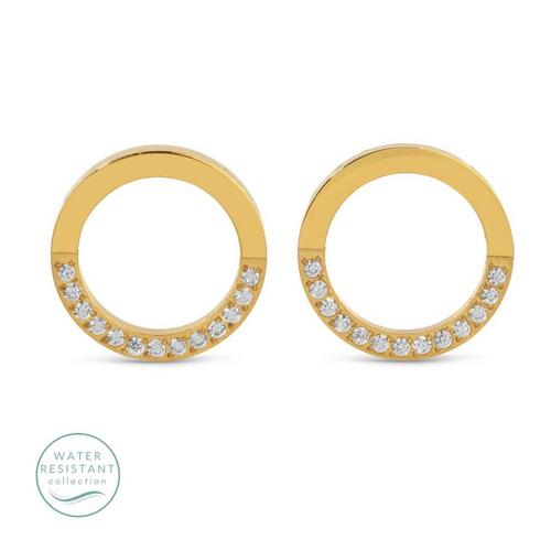 Splendid Iris Pave Circle Earrings - Primary Image