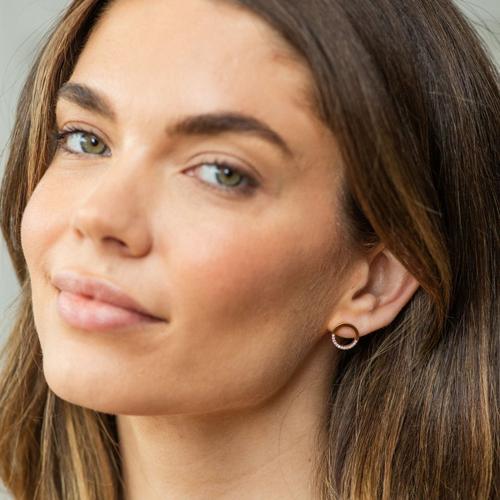 Splendid Iris Pave Circle Earrings - Primary Image