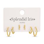 Splendid Iris Twist Huggie 3-Pack Earrings - Thumbnail 1 of 2