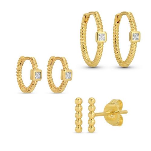 Splendid Iris Twist Huggie 3-Pack Earrings - Primary Image
