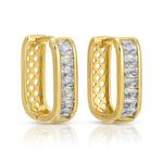 Splendid Iris Large Baguette Oblong CZ Huggie Earrings - Thumbnail 1 of 2