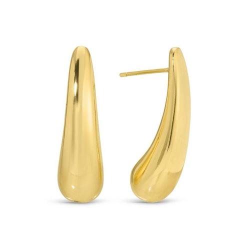 Splendid Iris Long Contemporary Teardrop Stud Earrings - Primary Image