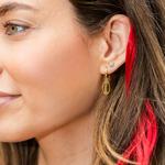 Splendid Iris Football Huggie Earrings - Thumbnail 2 of 2