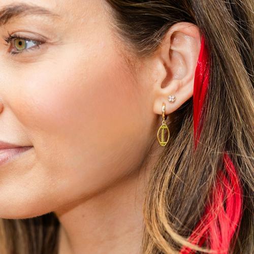 Splendid Iris Football Huggie Earrings - Primary Image