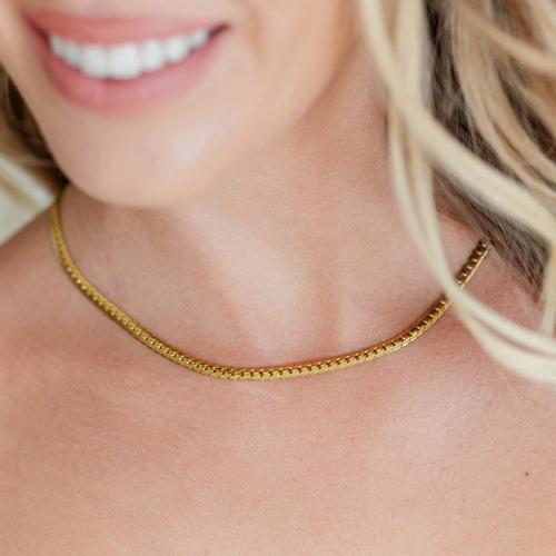 Splendid Iris Sleek Herringbone Collar Necklace - Primary Image