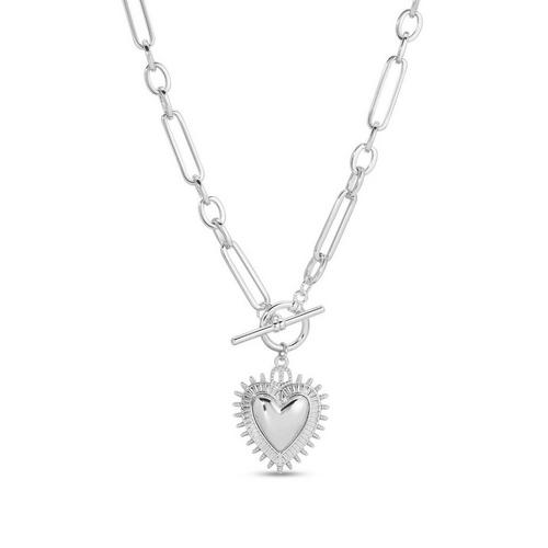 Splendid Iris Heart Statement Toggle Necklace - Primary Image