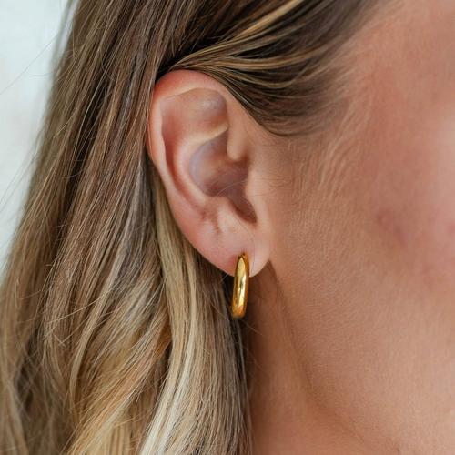 Splendid Iris 4mm Wide Round Huggie Earrings - Primary Image