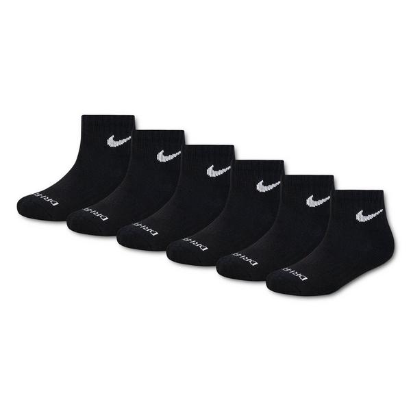 Kids' Nike Dri-Fit Perfect Ankle Socks XXSmall Black 6 Pack