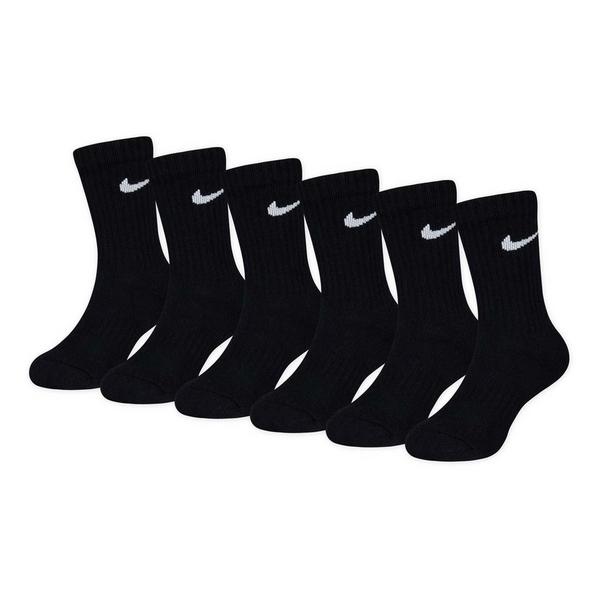 Kids' Nike Performance Basic Crew Socks XXSmall Black 6 Pack