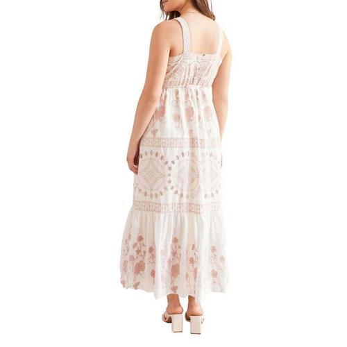 Women's Tribal Lined Square Neck Maxi Shift Dress - Primary Image