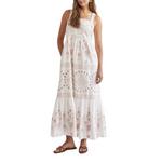 Women's Tribal Lined Square Neck Maxi Shift Dress - Thumbnail 4 of 4