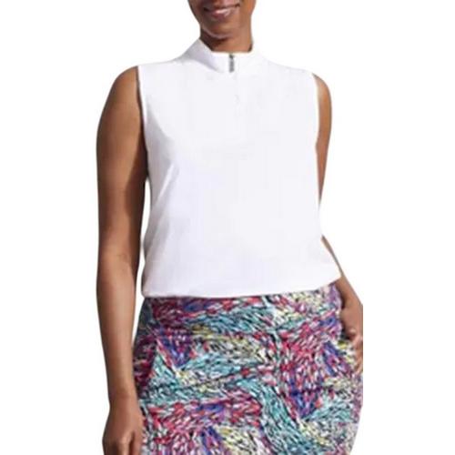 Women's Tribal Zip Mock Neck Sleeveless Polo - Primary Image