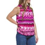 Women's Tribal Tuck Pleat Blouse Tank Top - Thumbnail 2 of 3