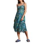 Women's Tribal Shirring Square Neck Midi Dress - Thumbnail 1 of 4