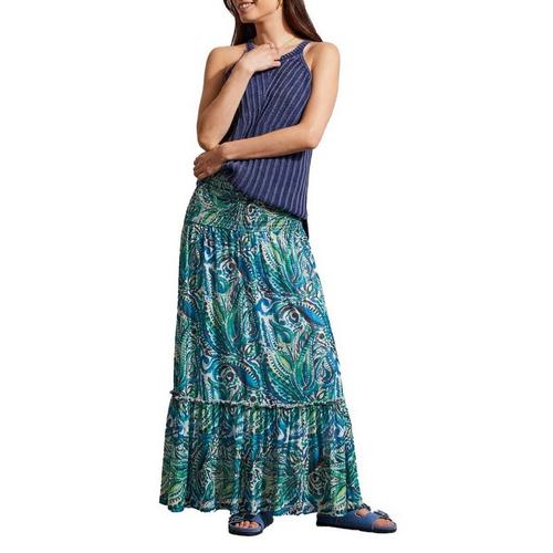 Women's Tribal Shirring Square Neck Midi Dress - Primary Image