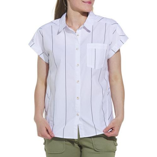 Women's Tribal Cotton Cap With Side Panel Detail Button Up Shirt - Primary Image