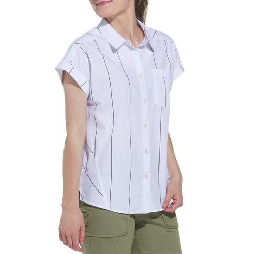 Women's Tribal Cotton Cap With Side Panel Detail Button Up Shirt - Primary Image