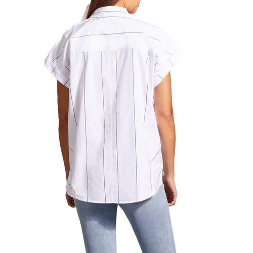 Women's Tribal Cotton Cap With Side Panel Detail Button Up Shirt - Primary Image