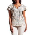 Women's Tribal Peasant V-Neck Blouse - Thumbnail 1 of 3