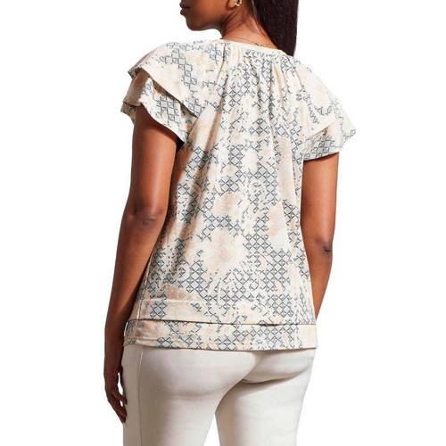 Women's Tribal Peasant V-Neck Blouse - Primary Image