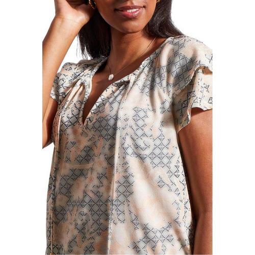 Women's Tribal Peasant V-Neck Blouse - Primary Image