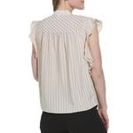 Women's Tribal Mixed Media V-Neck Button Up Shirt - Thumbnail 3 of 3