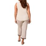 Women's Tribal Plus Size Solid Henley Sleeveless Scoop Neck Shirt - Thumbnail 3 of 3