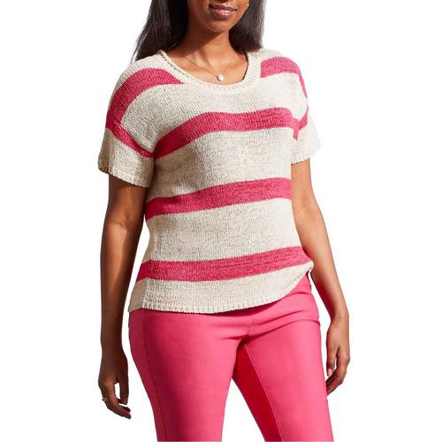 Women's Tribal Stripe Scoop Neck Pullover Sweater - Primary Image