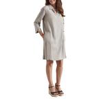 Women's Tribal Pocketed 3/4 Sleeve Shirt Dress - Thumbnail 1 of 2