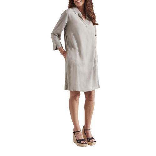 Women's Tribal Pocketed 3/4 Sleeve Shirt Dress - Primary Image