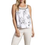 Women's Tribal Crochet Neckline Flowy Sleeveless Scoop Neck Shirt - Thumbnail 1 of 4