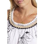 Women's Tribal Crochet Neckline Flowy Sleeveless Scoop Neck Shirt - Thumbnail 2 of 4