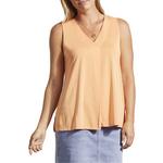 Women's Tribal Pleated Modal Sleeveless V-Neck Shirt - Thumbnail 1 of 3