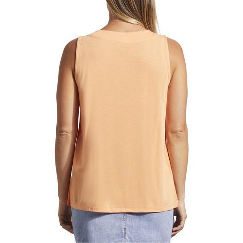 Women's Tribal Pleated Modal Sleeveless V-Neck Shirt - Primary Image