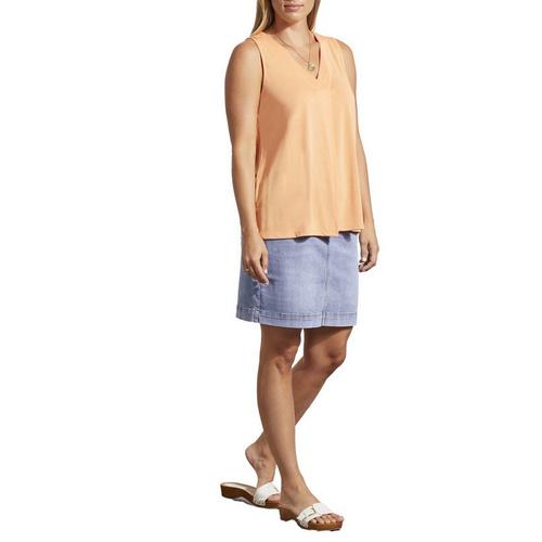 Women's Tribal Pleated Modal Sleeveless V-Neck Shirt - Primary Image