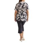 Women's Tribal Plus Size Flutter Sleeve Scoop Neck Shirt - Thumbnail 3 of 3