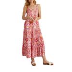 Women's Tribal Plus Size Tiered Maxi Shift Dress - Thumbnail 1 of 3
