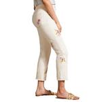 Women's Tribal Embroidered Audrey Pull-On Crop Slim Fit Straight Jeans - Thumbnail 2 of 4