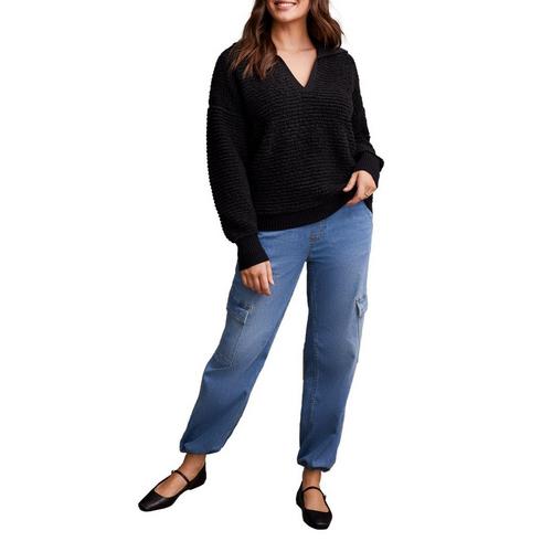 Women's Tribal Oversized Polo Pullover Sweater - Primary Image