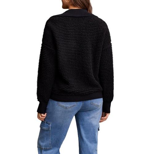 Women's Tribal Oversized Polo Pullover Sweater - Primary Image