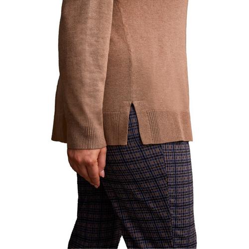 Women's Tribal Plus Size Cable Detail V-Neck Pullover Sweater - Primary Image